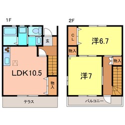 メゾネット椿　北棟の物件間取画像